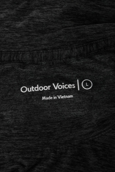 Outdoor Voices Women Basic Gray Crew Neck Short Sleeve T-Shirt Pullover Size L