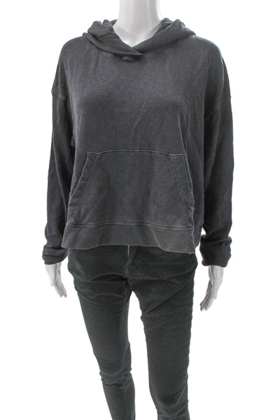 James Perse Womens Pullover Gray Cotton Blend Crewneck Long Sleeve Size 2