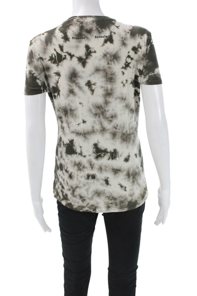 Proenza Schouler White Label Womens Basic Tie-Dye Cotton T-Shirt Green Size S