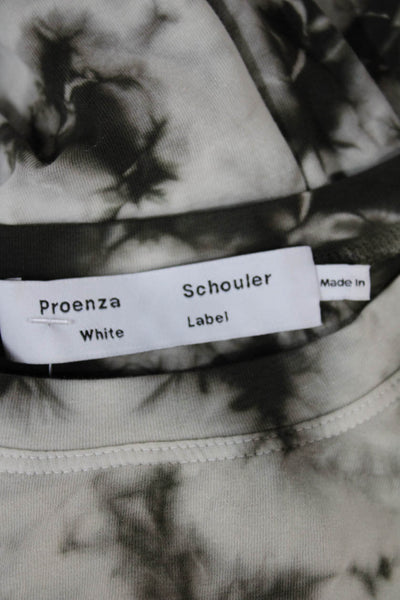 Proenza Schouler White Label Womens Basic Tie-Dye Cotton T-Shirt Green Size S