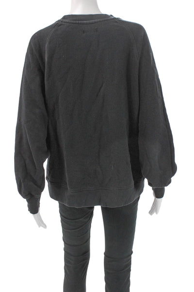 Sincerely Jules Women Pullover Sweatshirt Black Cotton Long Sleeve Size S