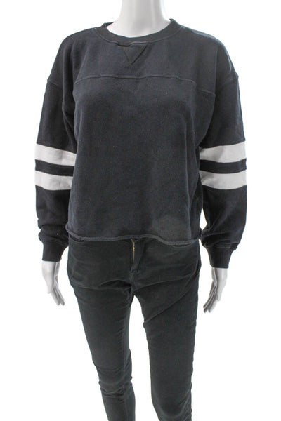 Year Of Ours Womens Black Pullover Sweatshirt Crew Neck Size S