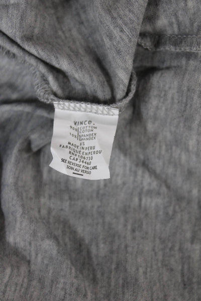 Vince Womens Tunic T-Shirt Gray Crew Neck Short Sleeve Cotton Spandex Size XS