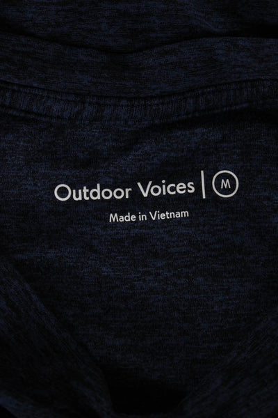 Outdoor Voices Womens Cropped T-Shirt Blue Crew Neck Short Sleeve Size M