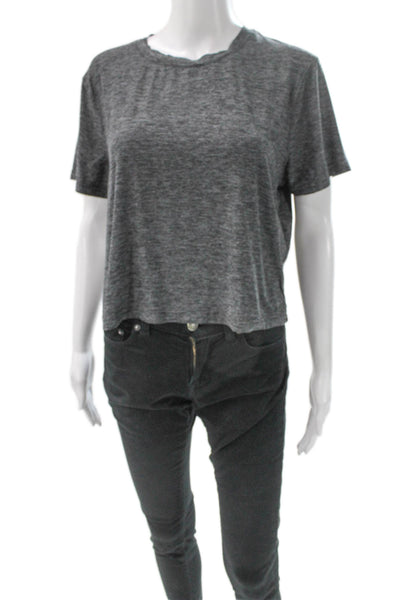 Outdoor Voices Womens Basic Gray Crew Neck Short Sleeve T-Shirt Size L