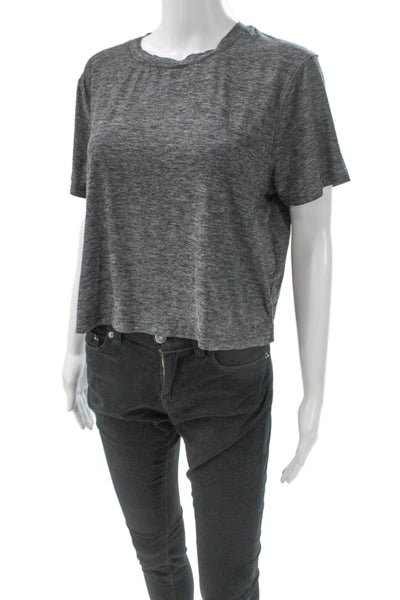 Outdoor Voices Womens Basic Gray Crew Neck Short Sleeve T-Shirt Size L