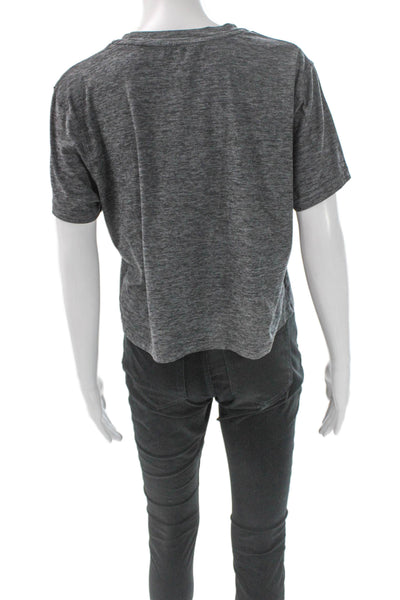 Outdoor Voices Womens Basic Gray Crew Neck Short Sleeve T-Shirt Size L