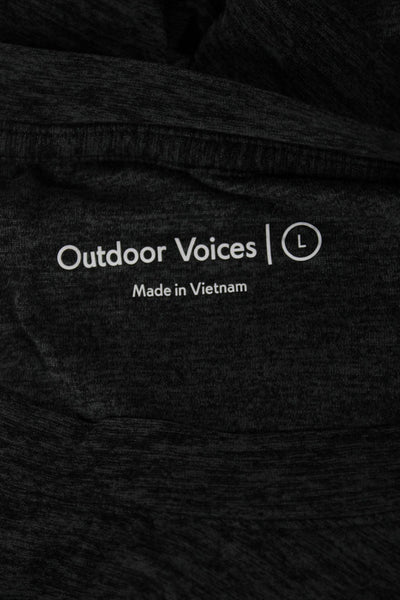 Outdoor Voices Womens Basic Gray Crew Neck Short Sleeve T-Shirt Size L