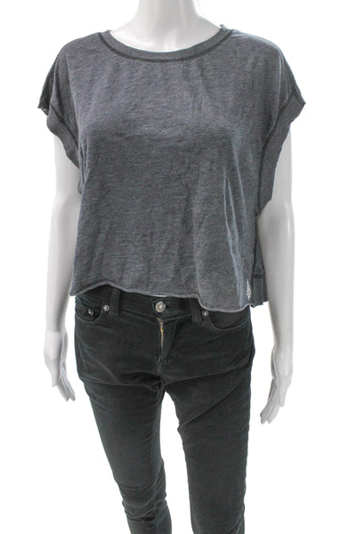 FP Movement Women Cropped Gray Tee Round Neck Size XS