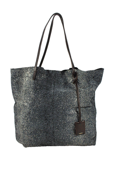 Linde Gallery Womens Textured Medium Tote Bag Handbag Black Combo