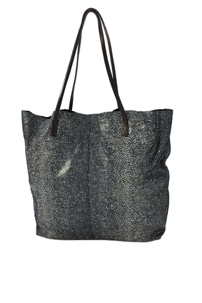 Linde Gallery Womens Textured Medium Tote Bag Handbag Black Combo