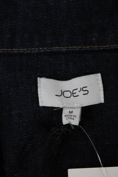 Joe's Collection Women Collared Short Sleeve Blue Basic Blouse Size M