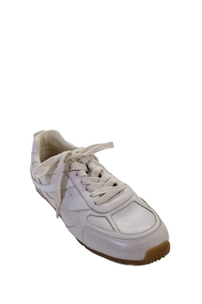 Vince Womens Leather Lace Up Low Top Sneakers White Size 8