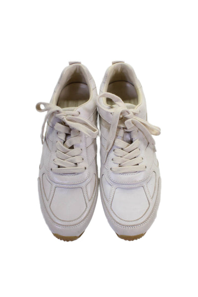 Vince Womens Leather Lace Up Low Top Sneakers White Size 8