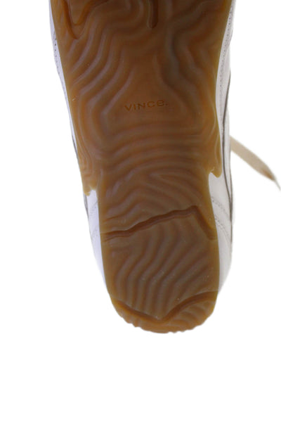 Vince Womens Leather Lace Up Low Top Sneakers White Size 8