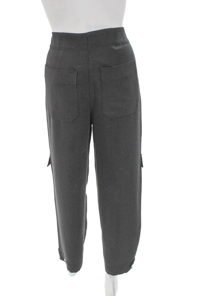 Club Monaco Womens Gray Cargo Pants Button Polyester Size 4