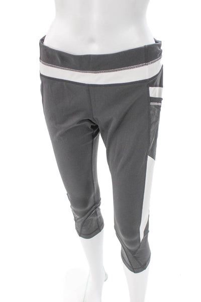Lululemon Womens Gray Colorblock Capri Leggings Polyester Size 10
