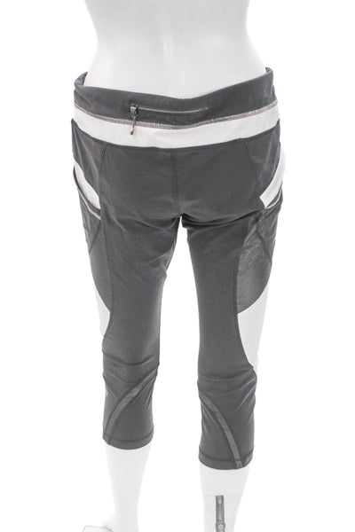 Lululemon Womens Gray Colorblock Capri Leggings Polyester Size 10