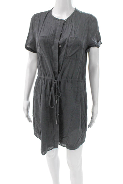AG Adriano Goldschmied Women White Viscose Shift Dress Short Sleeve Size M