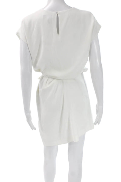 Rag & Bone Womens White Short Sleeve Shift Dress Button Front Polyester Size M