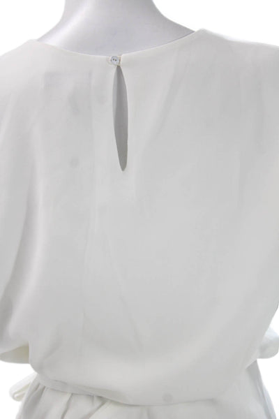 Rag & Bone Womens White Short Sleeve Shift Dress Button Front Polyester Size M