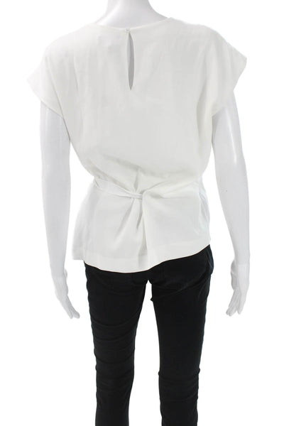 Rag & Bone Women Sleeveless Cotton Round Neck Button Blouse White Size M