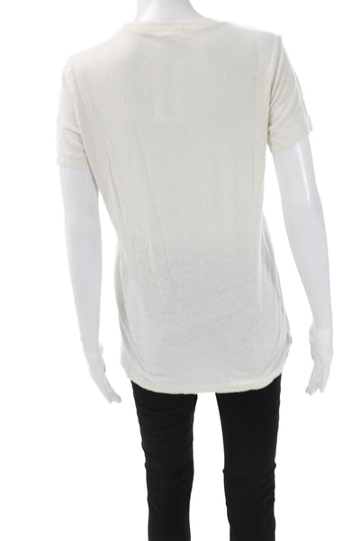Cotton Citizen Women Ivory Hemp Short Sleeve T-Shirt Size S