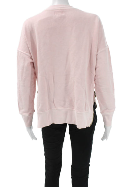 Sundry Womens Pullover Sweatshirt Pink Cotton Blend Crew Neck Size 0