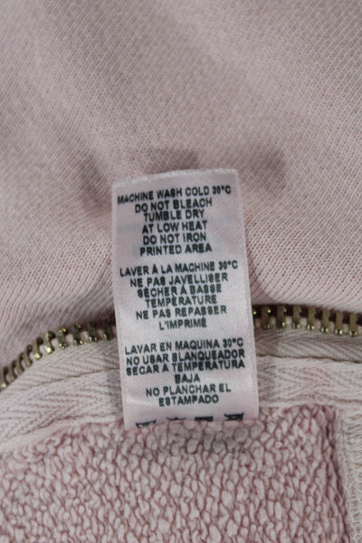 Sundry Womens Pullover Sweatshirt Pink Cotton Blend Crew Neck Size 0