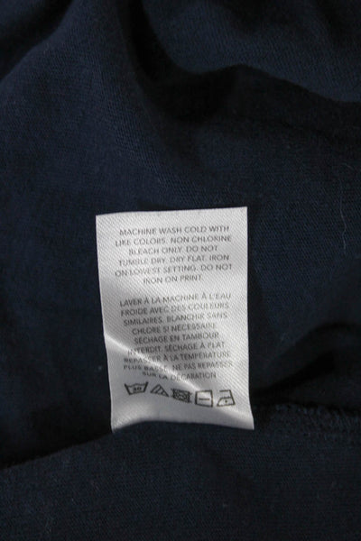 Standard James Perse Women Blue Cotton Crew Neck Short Sleeve T-Shirt Size 4