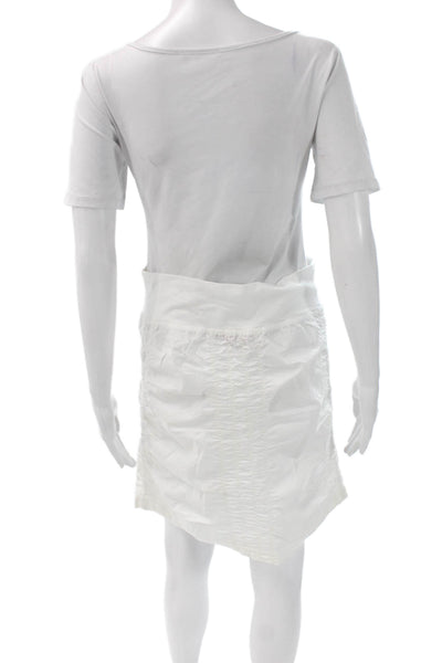 Wearables Women White Cotton Straight Pencil Skirt Short Pull On Size M