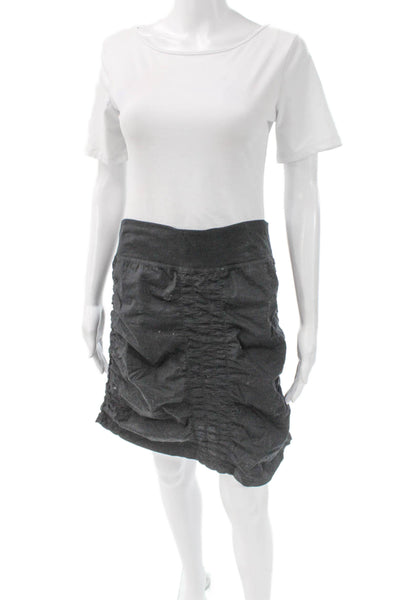 Wearables Womens Mini Skirt Black Cotton Short Pull On Size M