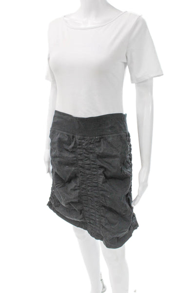 Wearables Womens Mini Skirt Black Cotton Short Pull On Size M