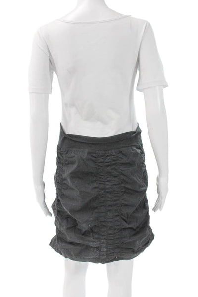 Wearables Womens Mini Skirt Black Cotton Short Pull On Size M