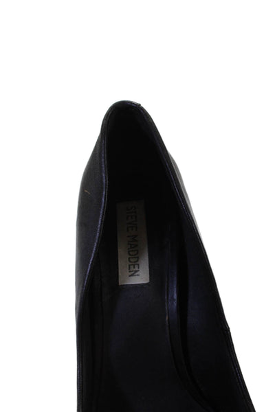 Steve Madden Womens Leather Daisie Pointed Toe Pumps Black Size 8 Medium