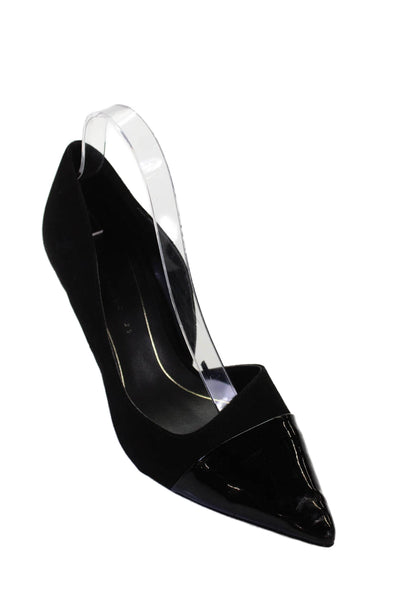 Zara Trafaluc Womens Suede Cap Pointed Toe D'Orsay Pumps Black Size 39 9