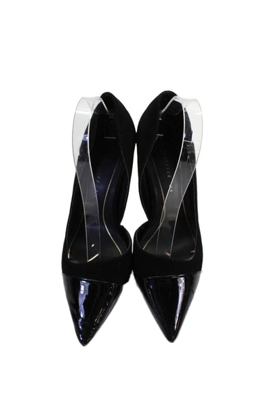 Zara Trafaluc Womens Suede Cap Pointed Toe D'Orsay Pumps Black Size 39 9