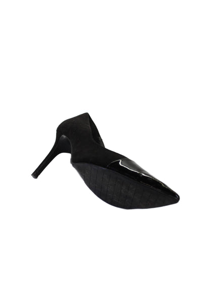 Zara Trafaluc Womens Suede Cap Pointed Toe D'Orsay Pumps Black Size 39 9