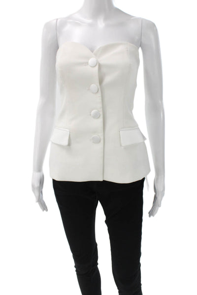 Zara Womens Basic Sweetheart Tank White Polyester Sleeveless Size S
