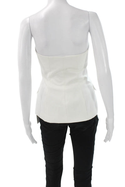Zara Womens Basic Sweetheart Tank White Polyester Sleeveless Size S