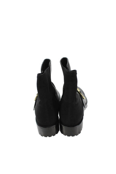 Stuart Weitzman Womens Leather Trim Embellished Ankle Boots Shoes Black Size 9