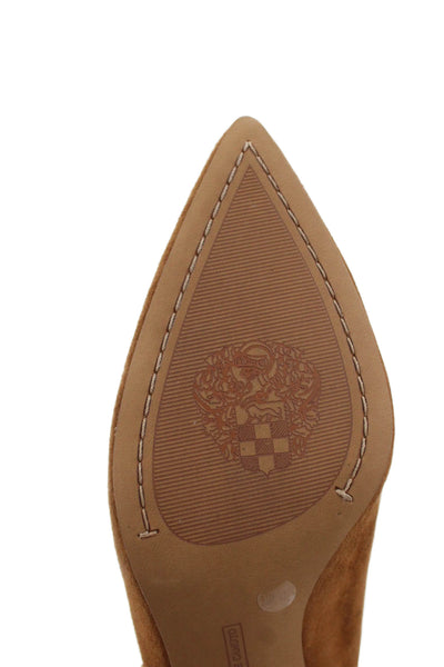 Vince Camuto Womens Suede Pointed Toe Slingbacks Heels Shoes Brown Size 9.5M