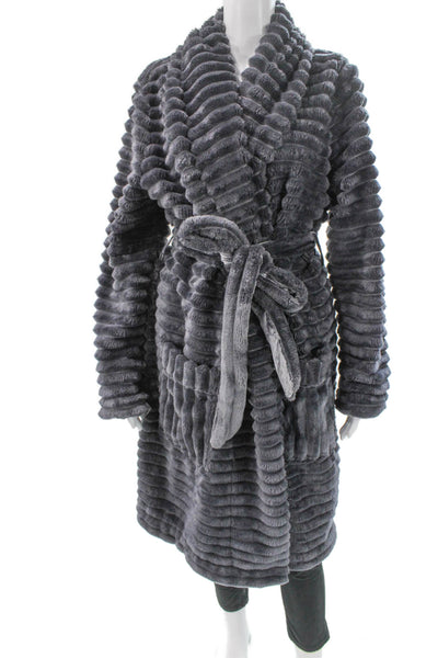 Anthropologie Women Corduroy Long Sleeve Robe Dark Gray Size M/L