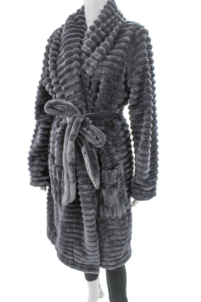Anthropologie Women Corduroy Long Sleeve Robe Dark Gray Size M/L