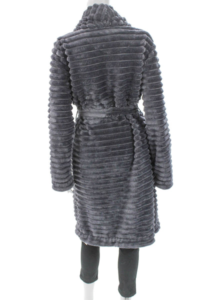 Anthropologie Women Corduroy Long Sleeve Robe Dark Gray Size M/L