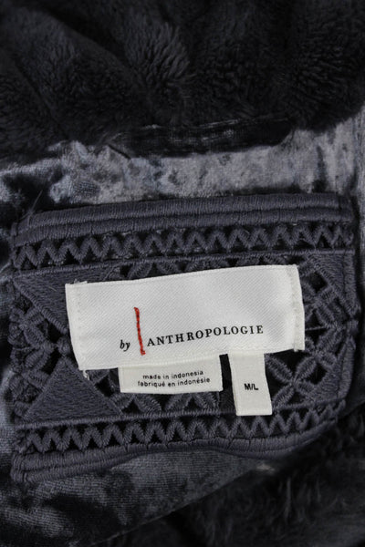 Anthropologie Women Corduroy Long Sleeve Robe Dark Gray Size M/L