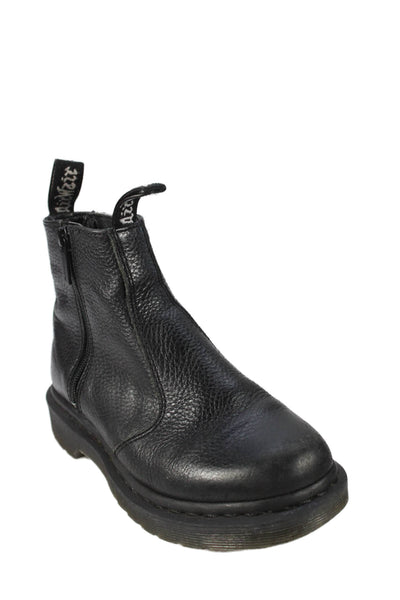 Dr. Martens Womens Pebbled Leather Zip Up Ankle Boots Black Size 6
