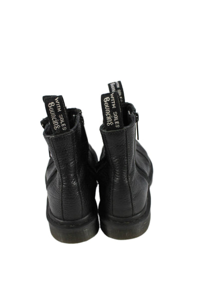 Dr. Martens Womens Pebbled Leather Zip Up Ankle Boots Black Size 6