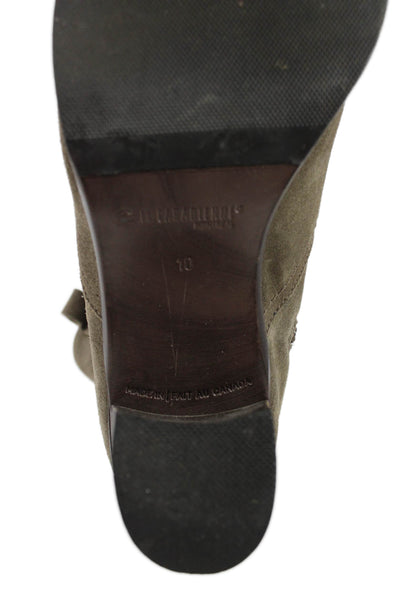C La Canadienne Womens Suede Zip Up Ankle Boots Brown Size 10 Medium