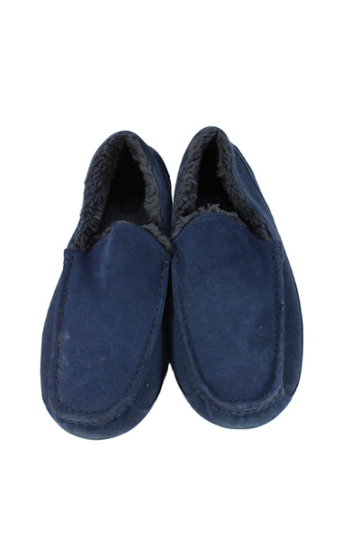 Ugg Mens Shearling Slide On Slippers Navy Blue Size 17